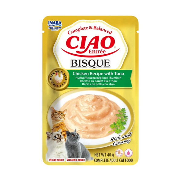 EU222Y CIAO Entrée Bisque Chicken Recipe with Tuna пауч за котки 40гр