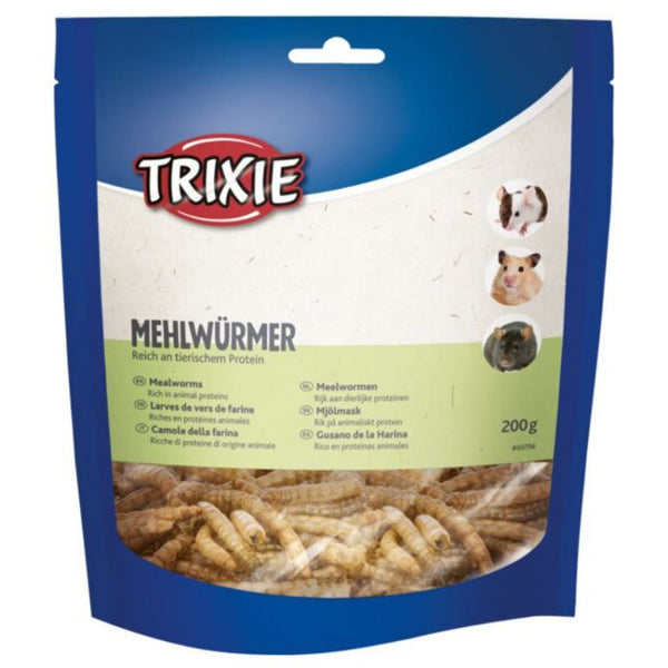 Лакомство за малки животни Trixie Mealworms dried Брашнени червеи, допълваща храна подходяща и за таралежи