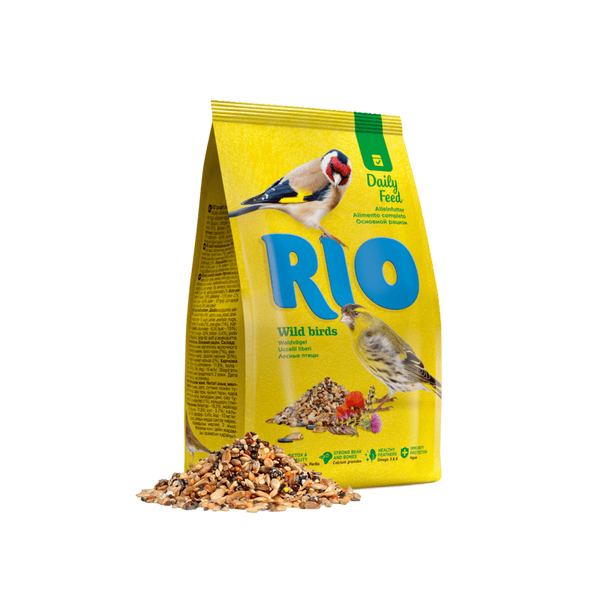 Пълноценна храна за финки и диви птички RIO Feed for wild birds. Daily feed с японско просо, нигерово семе и водорасли