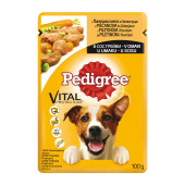 Пауч за кучета Pedigree пилешко месо и зеленчуци в сос