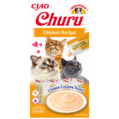 Кремообразно лакомство за капризни котки Churu Cat Treats Chicken Recipe мус от пилешко месо; №1 в света мокро лакомство за котки