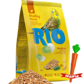Пълноценна храна за периода на линеене RIO Moulting period feed budgies за вълнисти папагали, със сусам и водорасли + Омега 3 и 6; 1кг + ПОДАРЪК щипка с формата на морков 