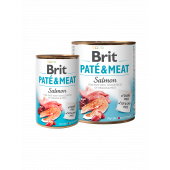 BRIT PATÉ & MEAT SALMON - консервирана храна за кучета с 26% сьомга и 24% пилешко месо