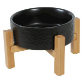  Черна керамична купа Zolux Kearmo Bowl Solo black с бамбукова поставка 