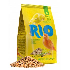 Пълноценна, ежедневна храна за канарчета RIO Feed for canaries 1 кг. с канарено семе, рапица и водорасли; 1кг + ПОДАРЪК щипка с формата на морков 