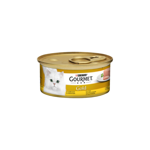Мокра храна в консерва за котки PURINA GOURMET Gold Пастет с Пиле 85гр.