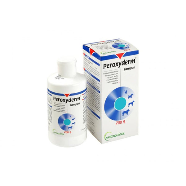 Vetoquinol - Peroxyderm - медицински шампоан при себорея, демодекоза, дълбока пиодермия, маласезия, инфектирани мазоли 200 гр.
