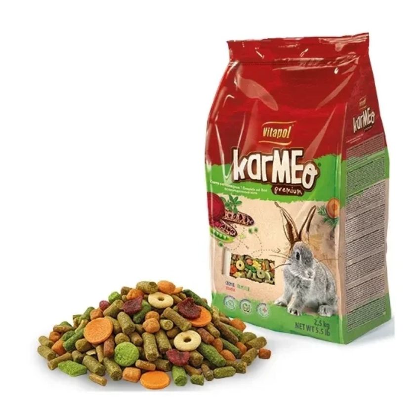Пълноценна премиум храна за зайци  KARMEO PREMIUM complete food for rabbit с морков и цвекло