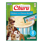 Кремообразно лакомство за кучета  Inaba CHURU 8P Chicken with Cheese Recipe с пилешко месо и сирене, 8 × 20 г