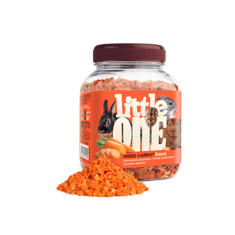 Хрупкаво лакомство за гризачи и зайци Little One Dried Carrot  сушени моркови 