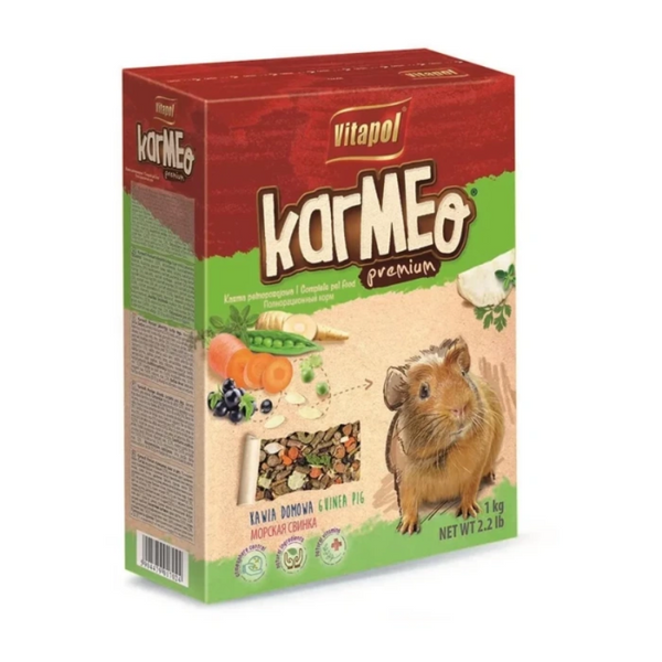 Пълноценна премиум храна за морски свинчета KARMEO PREMIUM complete food for cavia, с моркови, пащърнак и черен касис