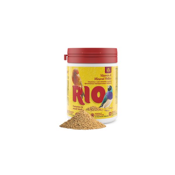  Витамини и минерали за малки птички RIO Vitamin and mineral pellets for canaries, exotic birds and other small birds подходящ за канарчета, екзотични птички и други
