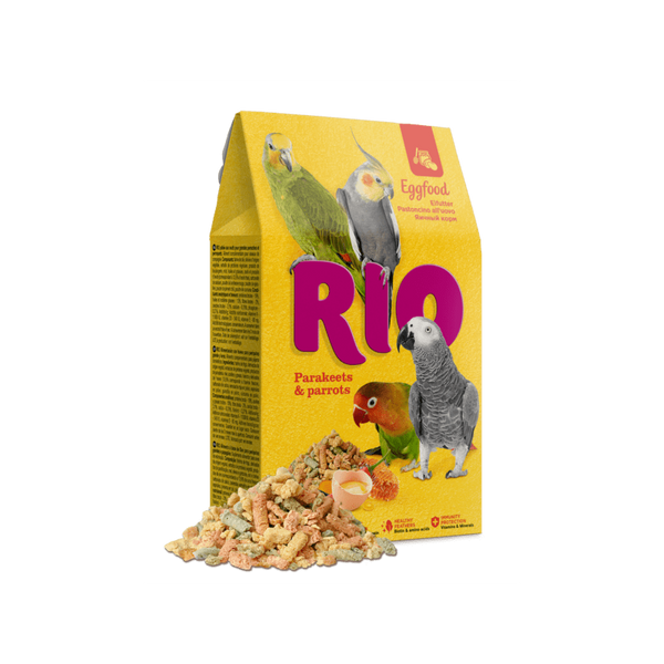 Яйчна храна за средни и големи папагали RIO Eggfood for parakeets and parrots  250гр, с добавени спирулина и куркума