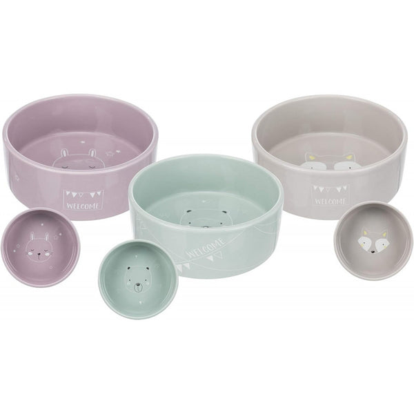 Керамична купичка за подрастващи кученца Trixie Junior Ceramic Bowl в пастелни цветове