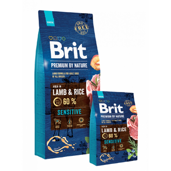 Суха храна за кучета BRIT PREMIUM SENSITIVE LAMB & RICE BY NATURE [ НОВА, ПОДОБРЕНА ФОРМУЛА ] с 60% прясно агнешко месо