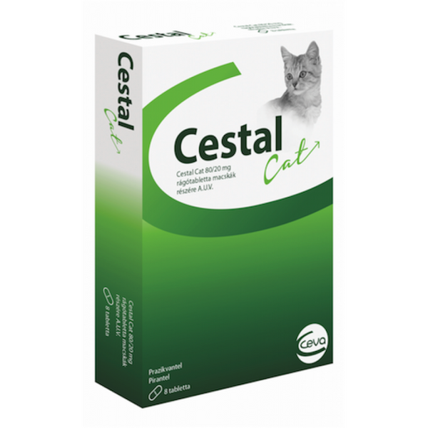 Ceva Cestal Cat - дъвчащи обезпаразитяващи таблетки за котки, 8 броя таблетка /лекарства/