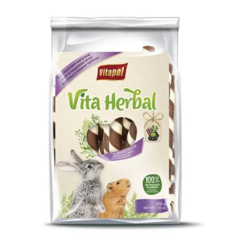 ZVP-4137 VITA HERBAL straws for small animals, fruit and vegetable, 200 g сушено лакомство за малки животни