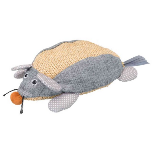 Сизалена котешка играчка Trixie Mouse XXL мишка с добавена котешка трева