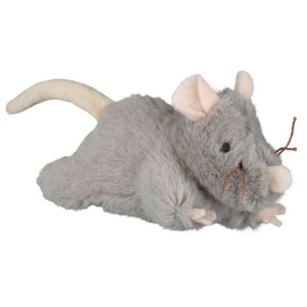 Интерактивна котешка играчка Trixie Mouse активна мишка със звук и котешка трева