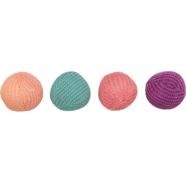 Котешка игрчака Trixie Set of knitted balls комплект от два броя топки с добавена котешка трева