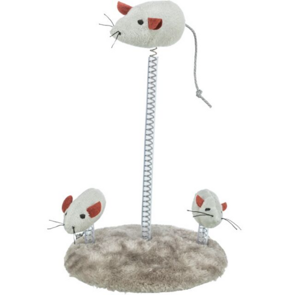 Интерактивна котешка играчка Trixie Mice on springs мишлета на пружини с добавена котешка трева