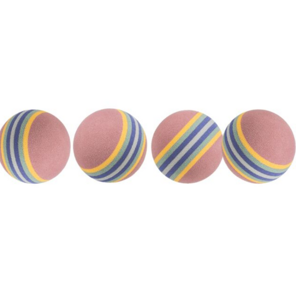 Котешка играчка Trixie Rainbow balls комплект от 4 броя цветни топки