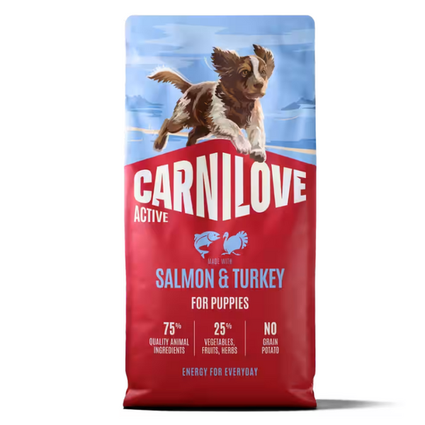 NEW 100173699 Carnilove Active Dog Dry Made with Salmon & Turkey for Puppies 12 kg суха храна за куче