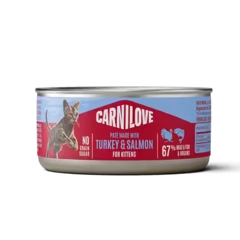 NEW 104101390 Carnilove Cat Can Paté Turkey & Salmon for Kittens 100 g консерва за котки