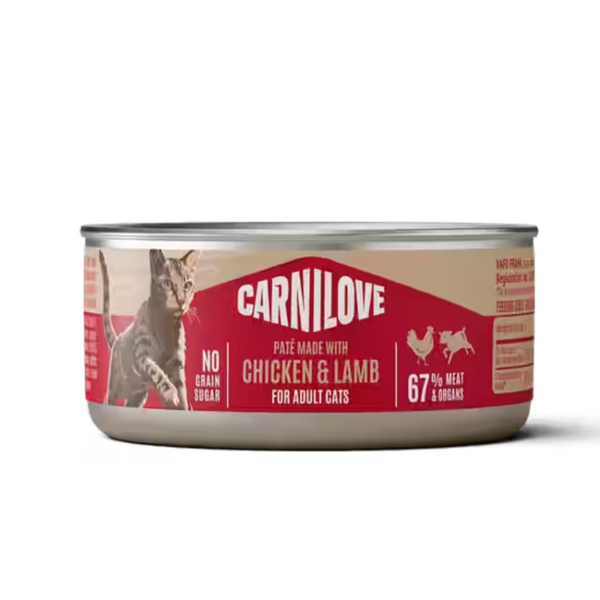 NEW 104101389 Carnilove Cat Can Paté Chicken & Lamb 100 g консерва за котки