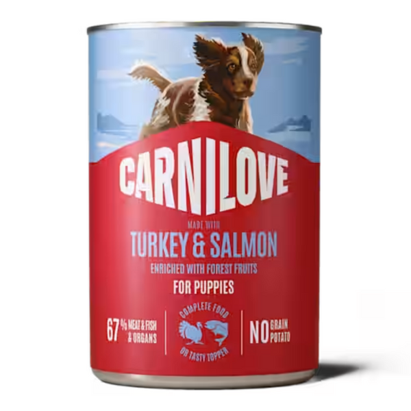 NEW 104101384 Carnilove Dog Can Paté Salmon & Turkey for Puppies 400 g консерва за куче
