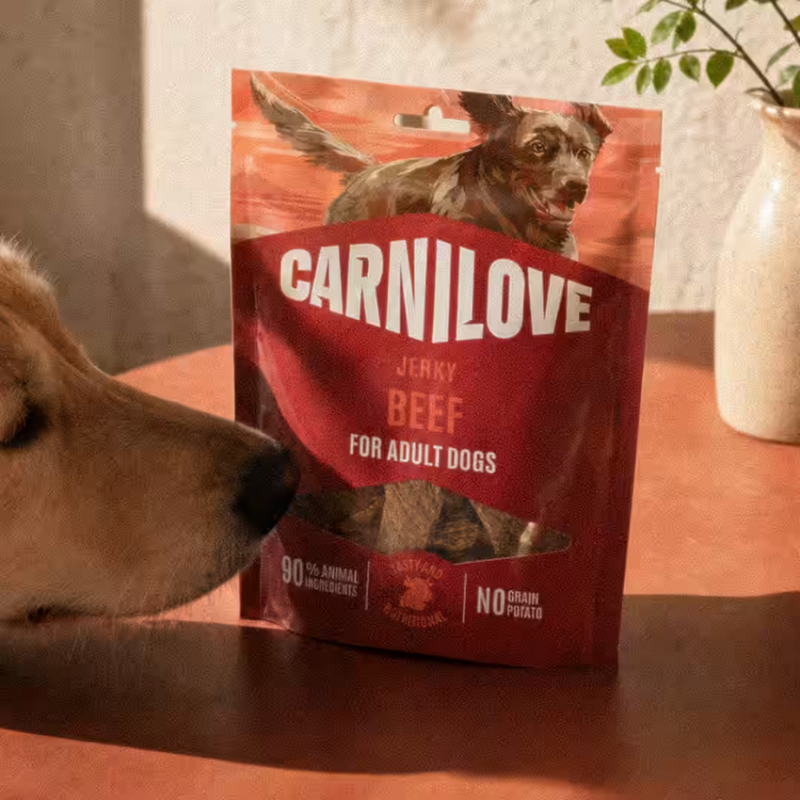 NEW 101112424 Carnilove Dog Jerky Turkey & Rabbit  100 g лакомство за куче