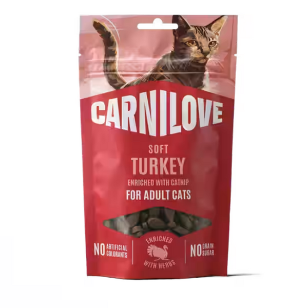 NEW 101112413 Carnilove Cat Soft Snack Turkey enriched with Catnip 50 g лакомство за котки