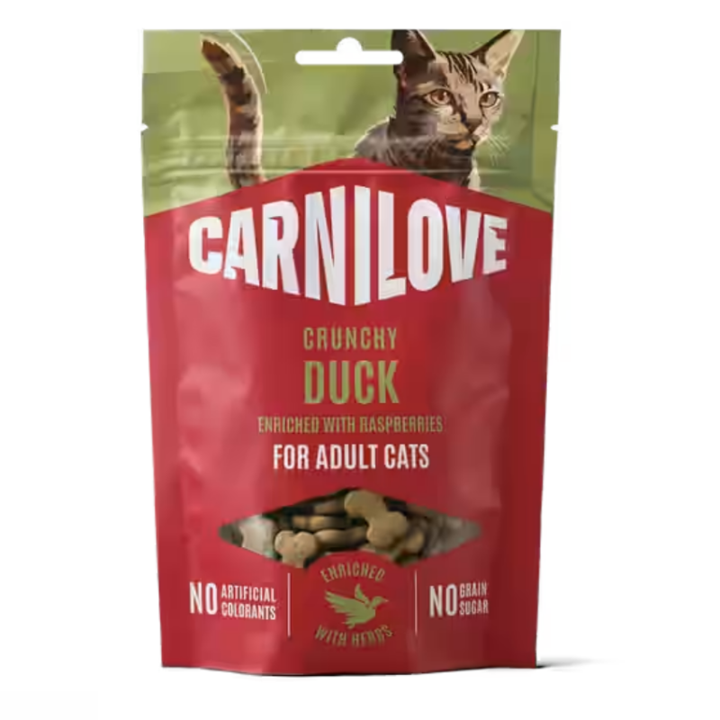 NEW 103100792 Carnilove Cat Crunchy Snack Duck Enriched with Raspberries 50 g лакомство за котки