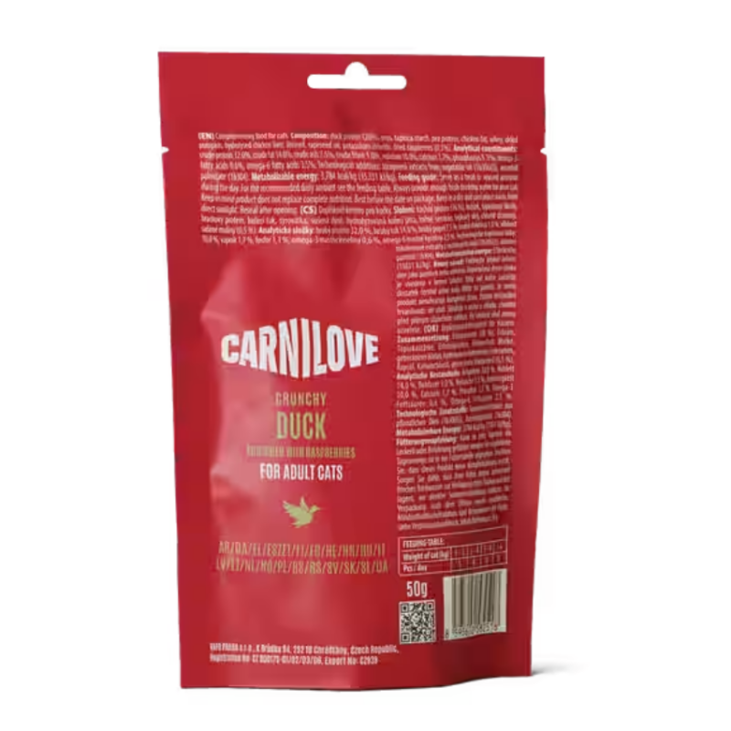 NEW 103100792 Carnilove Cat Crunchy Snack Duck Enriched with Raspberries 50 g лакомство за котки