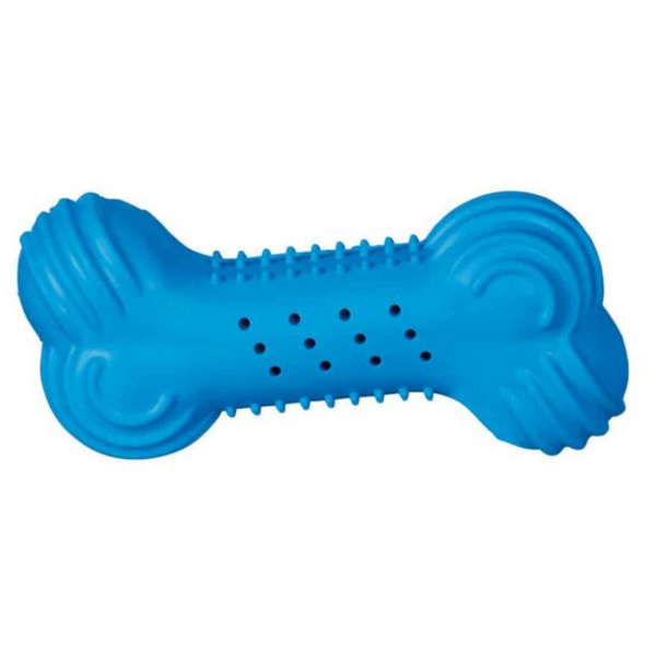 Охлаждаща кучешка играчка Trixie Cooling bone кокалче от естествен каучук в син цвят