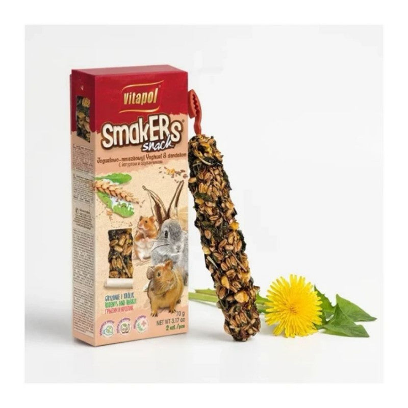 ZVP-1105 STANDARD Smakers snack for small animals, yoghurt and dandelion, 2 pcs, 90 g стик лакомство за малки животни