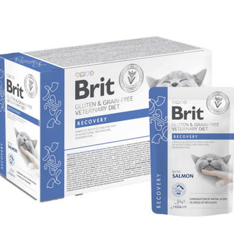 Мокра храна за котки Brit Grain & Gluten-Free VD Cat Pouch fillets in Gravy Recovery за възстановяване след операция или тежко заболяване, когато апетитът на котката е намален