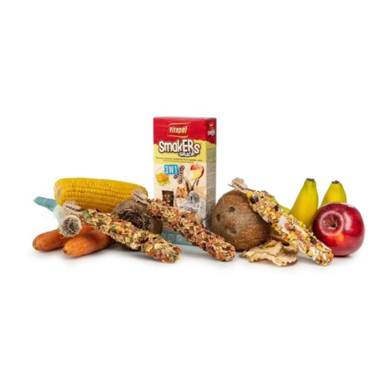 ZVP-1116 STANDARD Smakers snack for small animals, fruit/vegetable/forest fruits, 2 pcs + 1 pc, 135 g стик лакомство за малки животни
