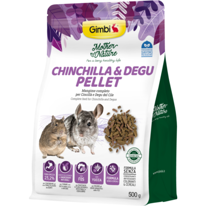 Храна за чинчили и дегу Gimbi Mother Nature Chinchilla & Degu Pellet ...