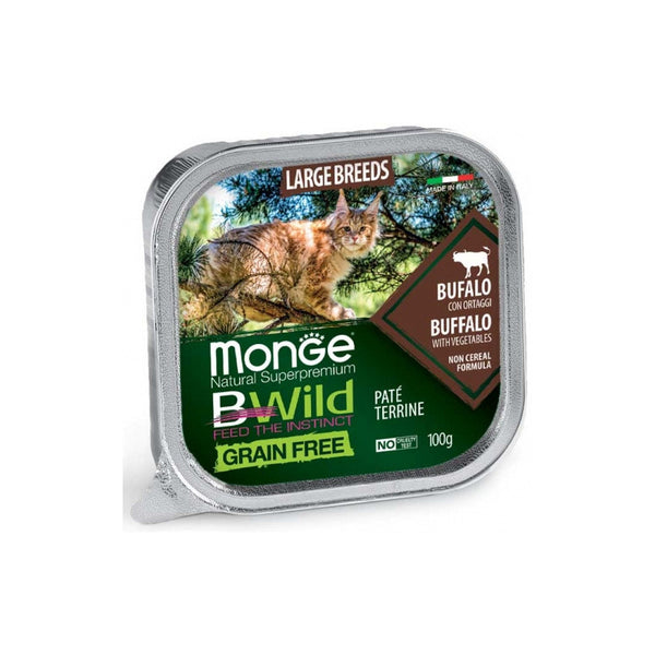 Monge BWILD Grain Free Large Breeds с биволско и зеленчуци – пастет терин без зърнени храни – за котенца и котки в зряла възраст от едрите породи