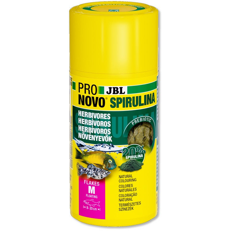 JBL PRONOVO SPIRULINA FLAKES M 1000ml -Осн. храна за раст. риби на люспи Spirulina размер М за рибки 8 – 20 см