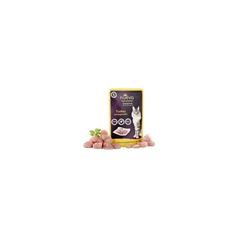 Nuevo Super Premium Sensitive Turkey - Monoprotein Храна за чувствителни котки с пуйка - монопротеин 85 гр (пауч)