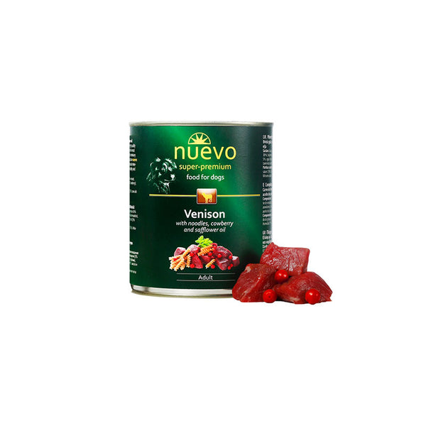 Nuevo Super Premium Venison with Pasta, Cranberry and Safflower Oil Храна за кучета с еленско, паста, червена боровинка и шафраново масло 