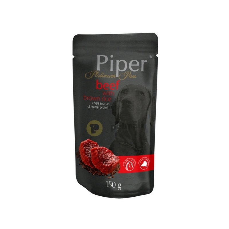 Деликатесен пауч за кучета от мини и малки породи с телешко и кафяв ориз Piper Platinum Pure Beef with Brown Rice