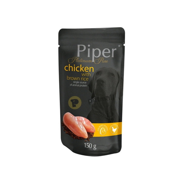 Деликатесен пауч за кучета от мини и малки породи с пилешко и кафяв ориз Piper Platinum Pure Chicken with Brown Rice 150 гр,