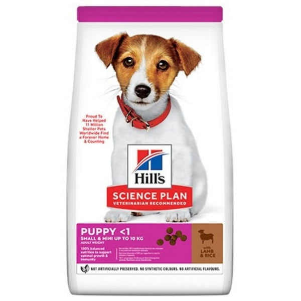 Суха храна  Hill`s Dog Puppy Small&Mini Lamb&Rice с агнешко и ориз- За дребни и миниатюрни породи  кучета до 10 кг от отбиване до 1 година. За бременни и кърмещи кучета 
