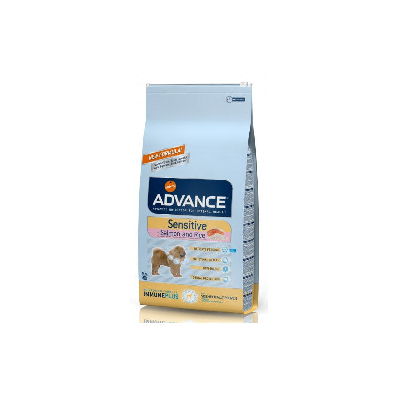 Advance Dog Sensitive Salmon&Rice за чувствителни кучета от средните и големи породи 12кг.