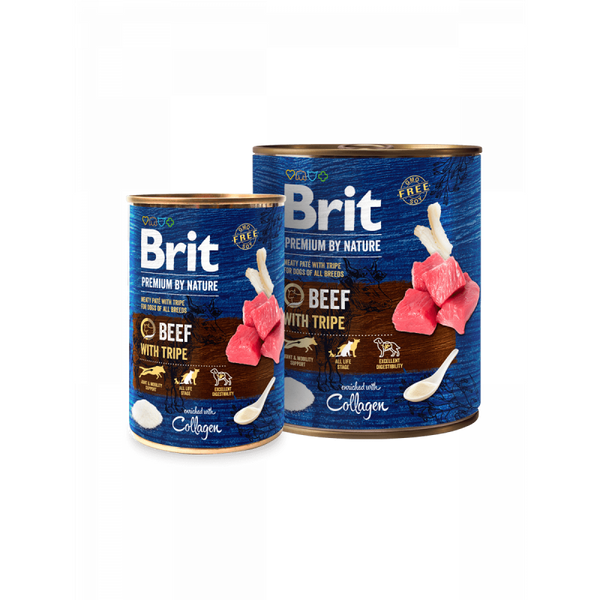Brit Premium by Nature Beef with Tripe - консервирана храна за кучета с говеждо и шкембе 