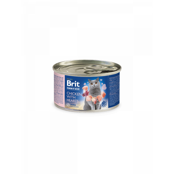 Brit Premium by Nature Chicken with Hearts - пастет за котки пиле и сърца. 200гр