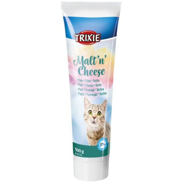 Малцова паста за котки Trixie Malt''n''Cheese Anti hairball  против космени топки с вкус на сирене